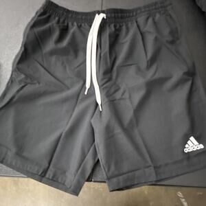 adidas Men's Athletic Shorts in Black with White Drawstring